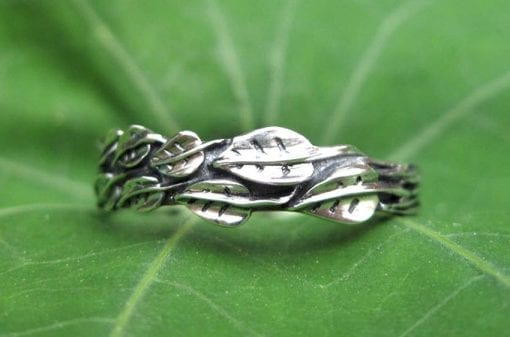 Silver Leaf Ring, Silver Leaves Ring