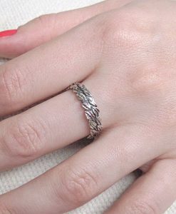 Silver Leaf Ring, Silver Leaves Ring