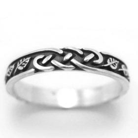 Silver Wedding Band, Silver Wedding Ring With Leaves