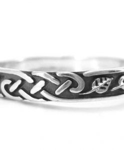 Silver Wedding Band, Silver Wedding Ring With Leaves