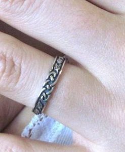 Silver Wedding Band, Silver Wedding Ring With Leaves