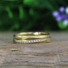Solid Gold Mobius Diamond Wedding Ring Set, Stackable Diamond Wedding Band