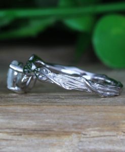 Twig Moonstone Engagement Ring, Unique Ring