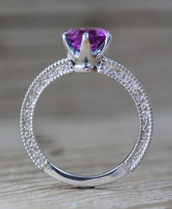 Vintage Emerald Filigree Engagement Ring