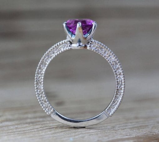 Vintage Emerald Filigree Engagement Ring