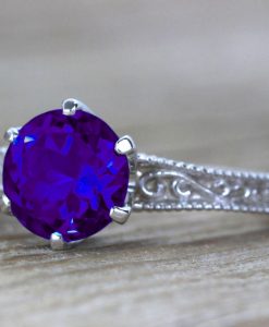 Vintage Emerald Filigree Engagement Ring