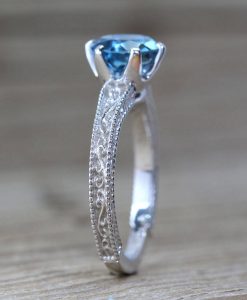Vintage Engagement Ring, Blue Topaz Ring