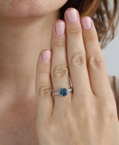 Vintage Engagement Ring, Blue Topaz Ring