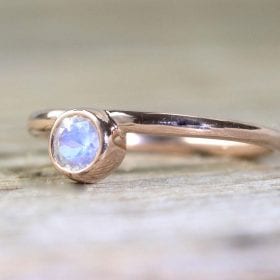 14K Moonstone Stacking Ring, Moonstone Engagement Ring