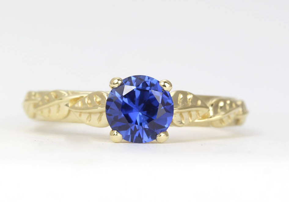 Blue Sapphire Engagement Ring, Gold Sapphire Ring | Benati