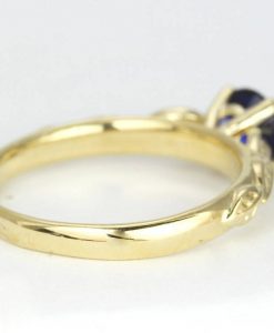 Blue Sapphire Engagement Ring, Gold Sapphire Ring - Image 3