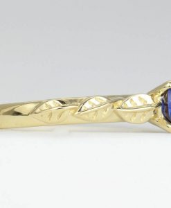 Blue Sapphire Engagement Ring, Gold Sapphire Ring - Image 4