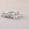 Engagement ring set, Diamond infinity knot rings
