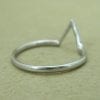 Chevron Diamond Ring, Curved Wedding Band