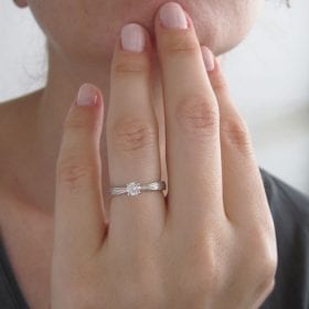 Diamond Engagement Ring, Wood Engagement Ring