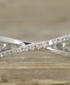 Diamond Infinity Knot Ring, Diamond Engagement Minimalist Infinity Ring - Image 3
