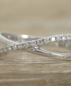 Diamond Infinity Knot Ring, Diamond Engagement Minimalist Infinity Ring - Image 5