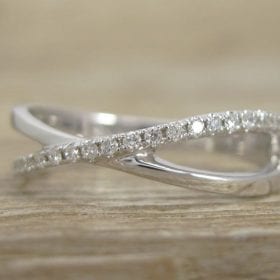 Diamond Infinity Knot Ring, Diamond Engagement Minimalist Infinity Ring