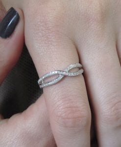 Diamond Infinity Ring, Diamond Infinity Knot Ring