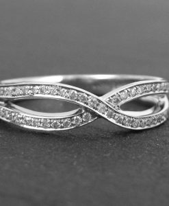 Diamond Infinity Ring, Diamond Infinity Knot Ring - Image 3