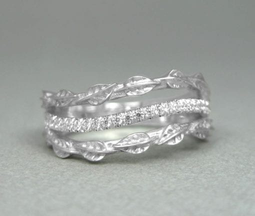 Diamond Leaves Ring, Leaves Engagement Ring