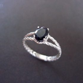 Fancy Braided Rope Ring – Weaved Rope Silver Ring – Oval Violet-Blue Purplish Natural Gemstone – New Designer Infinity Ring – Promise Ring
