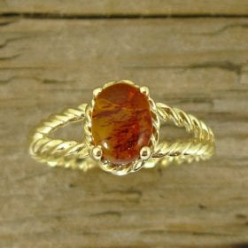 Genuine Amber Ring, Golden Amber Ring