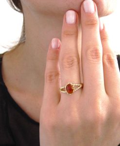 Genuine Amber Ring, Golden Amber Ring - Image 4