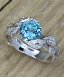 Gold London Blue Topaz Ring, Gemstone Ring