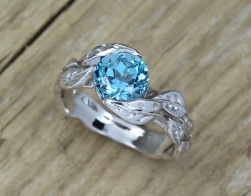Gold London Blue Topaz Ring, Gemstone Ring