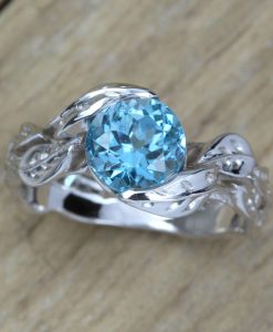 Gold London Blue Topaz Ring, Gemstone Ring - Image 4