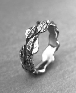 Leaf Ring, Leaf Wedding Band - Image 2