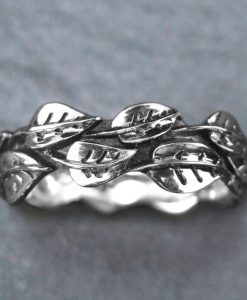 Leaf Ring, Leaf Wedding Band - Image 4