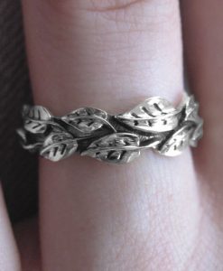 Leaf Ring, Leaf Wedding Band - Image 5