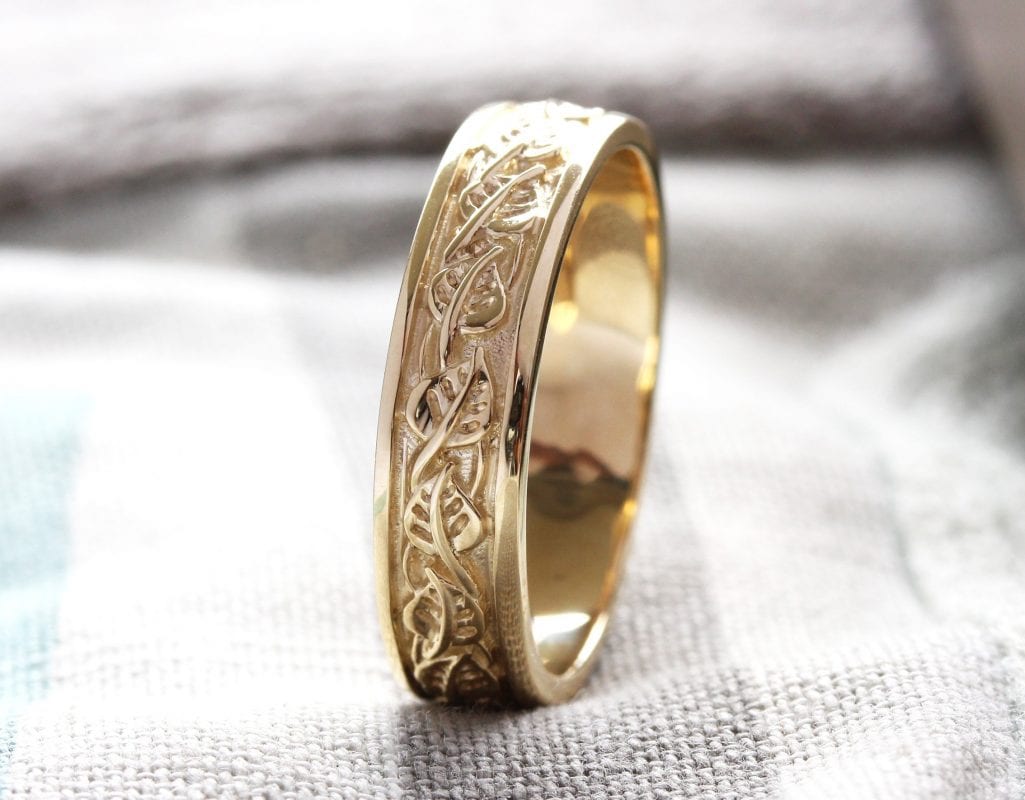 Mens Wedding Band, Unique Rustic Wedding Band | Benati