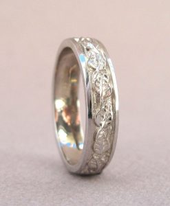 Mens Wedding Band, Unique Rustic Wedding Band - Image 7
