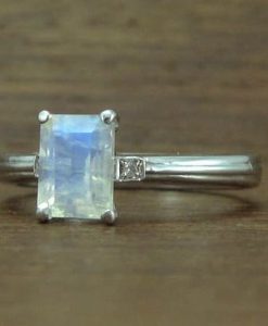 Moonstone Engagement Ring, Moonstone Ring - Image 4