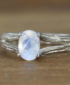 Moonstone Engagement Ring, Moonstone Ring - Image 3