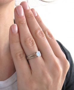 Moonstone Engagement Ring, Moonstone Ring - Image 4
