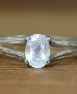 Moonstone Engagement Ring, Moonstone Ring - Image 5