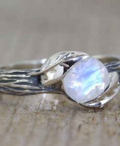 Moonstone Ring, Moonstone Nature Ring - Image 2