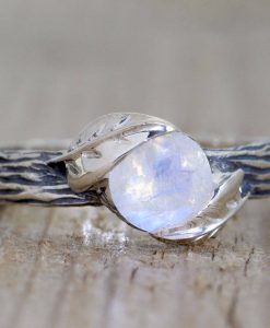 Moonstone Ring, Moonstone Nature Ring - Image 5