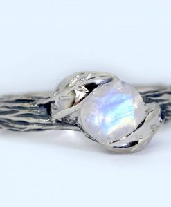 Moonstone Ring, Moonstone Nature Ring - Image 6
