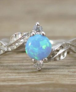Moonstone Ring, Nature Silver Ring - Image 3