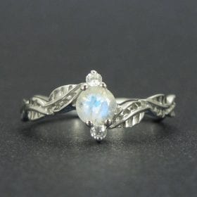 Moonstone Ring, Nature Silver Ring