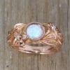 Natural Opal Infinity Knot Diamond Engagement Ring, Opal Diamond Ring