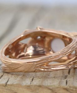 Nature Inspired Opal Ring With Flowers And Leaves - Image 4