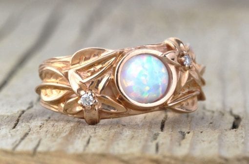 Nature inspired ring, rose Gold engagement