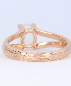 Nature Moonstone Engagement Ring, Rose gold Twig Rainbow Moonstone Ring - Image 6