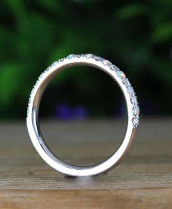 Opal and Moissanite Eternity Band, Eternity 2 mm Band - Image 3